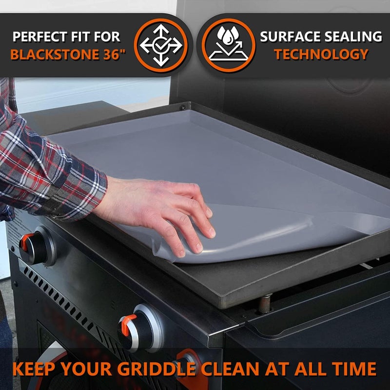 Protebox 36" Silicone Griddle Mat for Blackstone 36 Inch Grill, Heavy Duty Food Grade Silicone Griddle Cover, Protect Your Grill from Dirt & Rust All Year Round (Gray) - Image 2